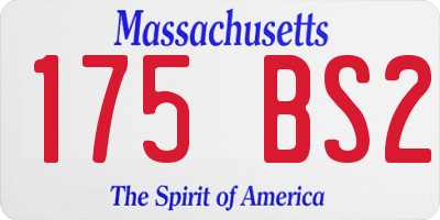 MA license plate 175BS2