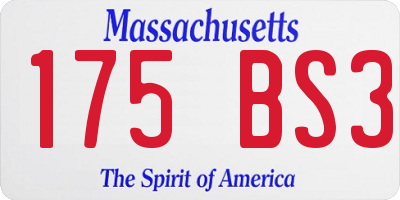MA license plate 175BS3