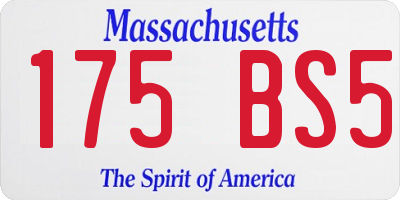 MA license plate 175BS5