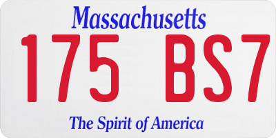 MA license plate 175BS7