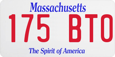 MA license plate 175BT0