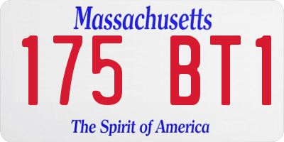 MA license plate 175BT1