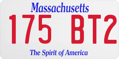 MA license plate 175BT2
