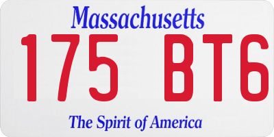 MA license plate 175BT6