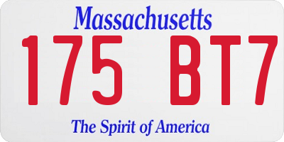 MA license plate 175BT7