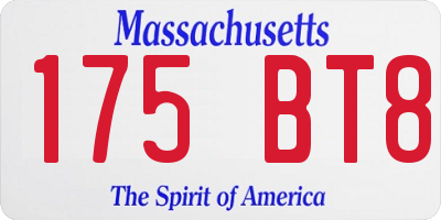 MA license plate 175BT8
