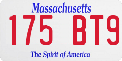 MA license plate 175BT9