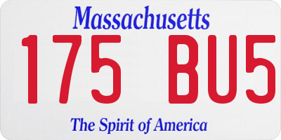MA license plate 175BU5