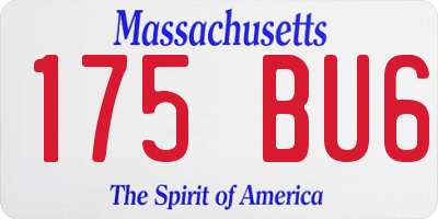 MA license plate 175BU6