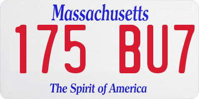 MA license plate 175BU7