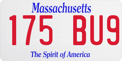 MA license plate 175BU9