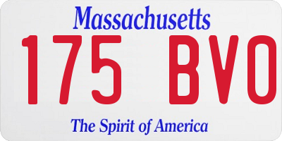MA license plate 175BV0