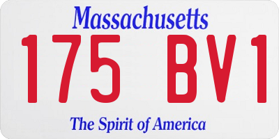 MA license plate 175BV1