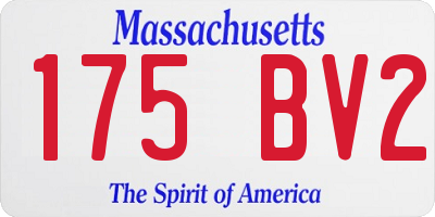 MA license plate 175BV2