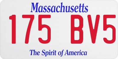 MA license plate 175BV5