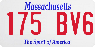 MA license plate 175BV6