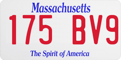 MA license plate 175BV9