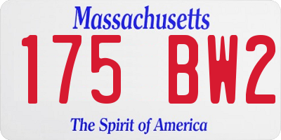 MA license plate 175BW2