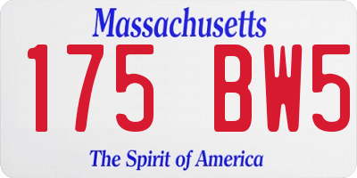 MA license plate 175BW5