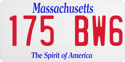 MA license plate 175BW6