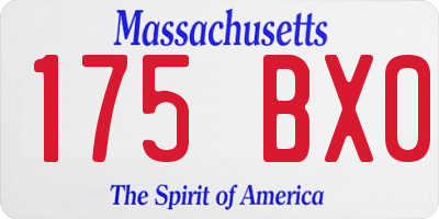 MA license plate 175BX0