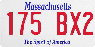 MA license plate 175BX2