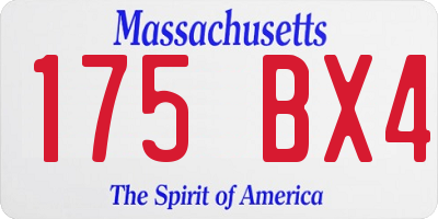 MA license plate 175BX4