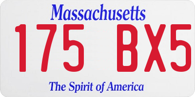 MA license plate 175BX5