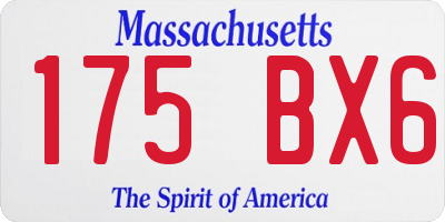 MA license plate 175BX6