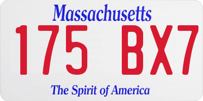 MA license plate 175BX7
