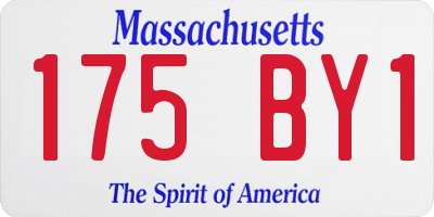 MA license plate 175BY1
