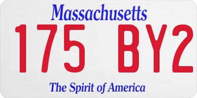 MA license plate 175BY2