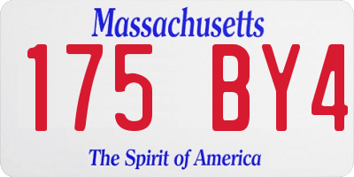 MA license plate 175BY4