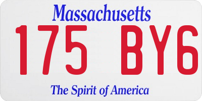 MA license plate 175BY6