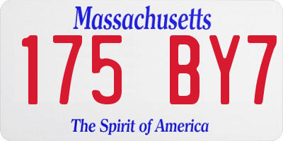 MA license plate 175BY7