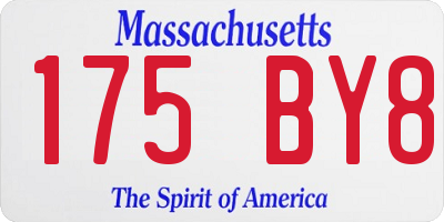 MA license plate 175BY8