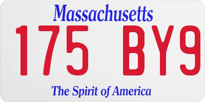 MA license plate 175BY9