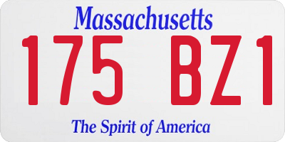 MA license plate 175BZ1