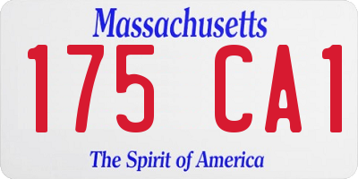 MA license plate 175CA1