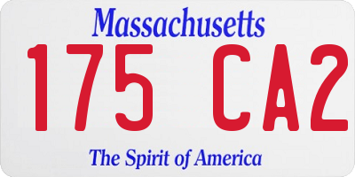MA license plate 175CA2