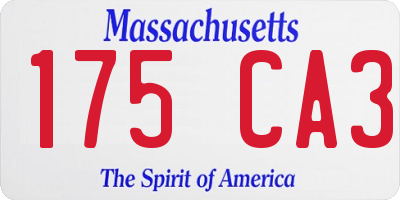 MA license plate 175CA3