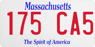 MA license plate 175CA5