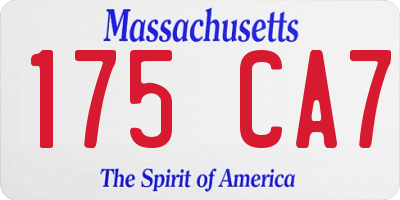 MA license plate 175CA7