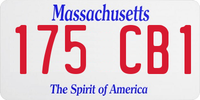 MA license plate 175CB1
