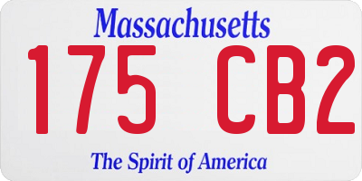 MA license plate 175CB2