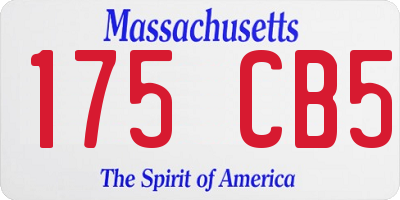 MA license plate 175CB5