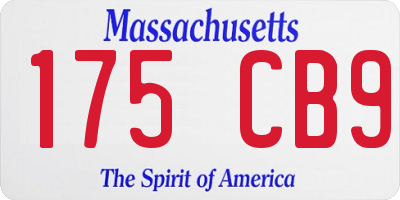 MA license plate 175CB9