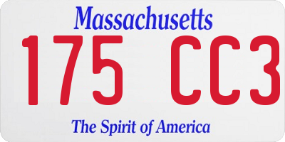 MA license plate 175CC3