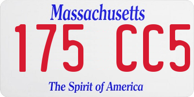MA license plate 175CC5