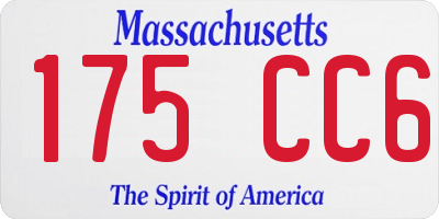 MA license plate 175CC6